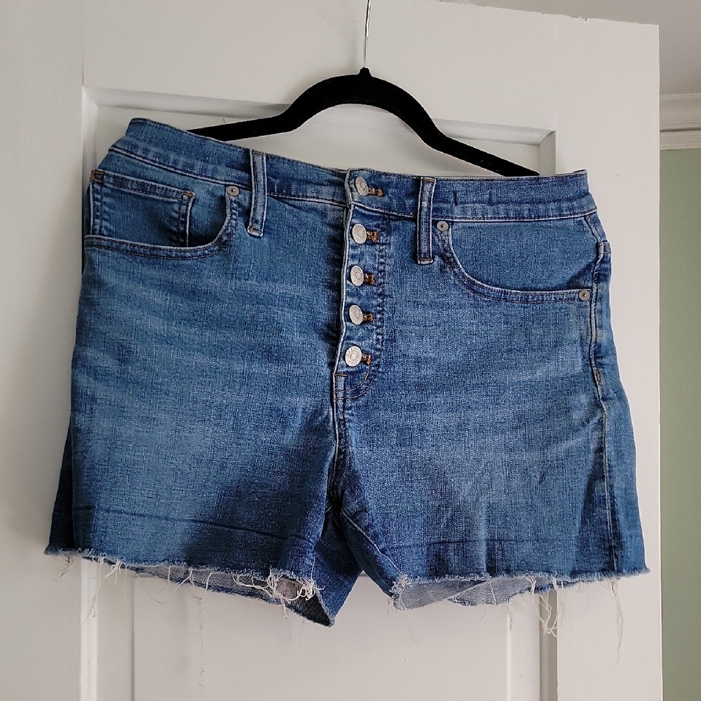 Madewell High Rise Denim Jean Shorts Jean with Relaxed Frayed Hem -28